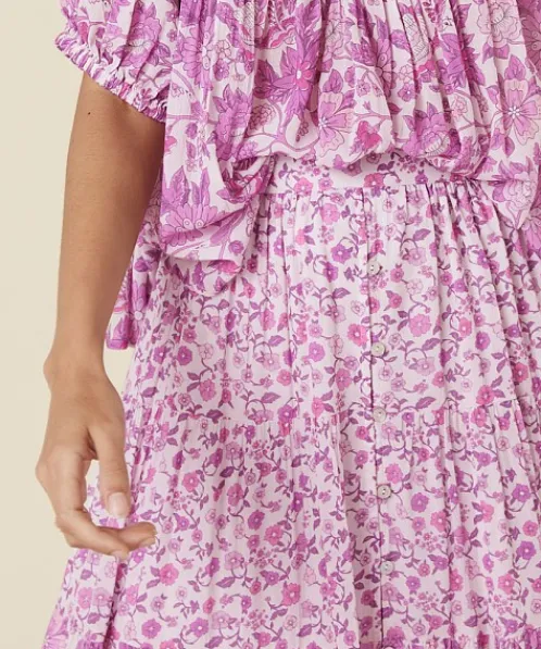 Spell Skirts>Mossy Button Through Maxi Skirt Lilac