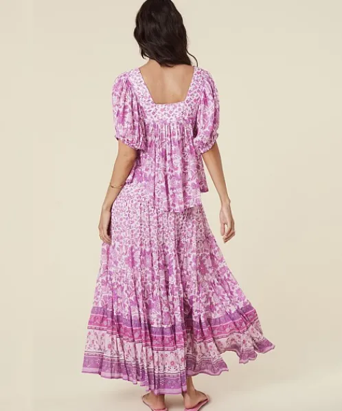 Spell Skirts>Mossy Button Through Maxi Skirt Lilac