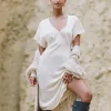 Spell Dresses>Petal Jacquard Nightgown Ecru