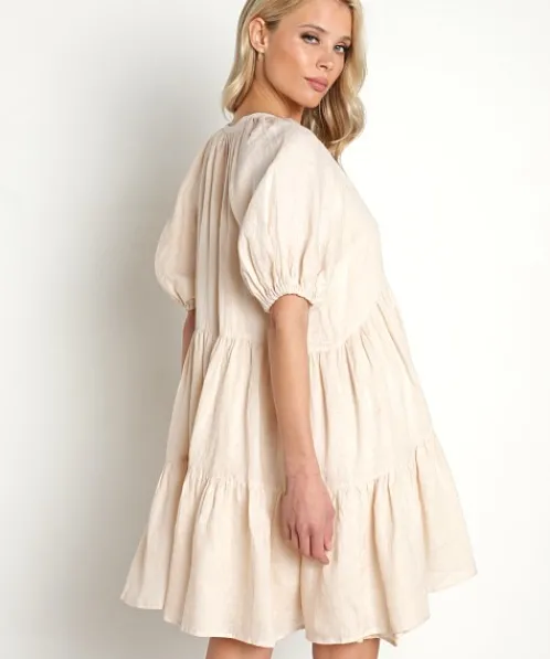 Spell Dresses>Sunday Linen Mini Almond