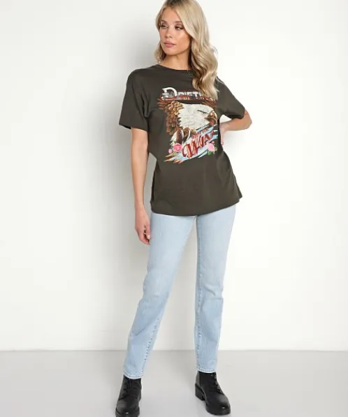 Spell Tops>Wind Drifter Biker Tee Charcoal