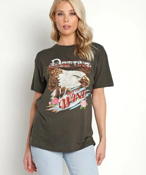 Spell Tops>Wind Drifter Biker Tee Charcoal