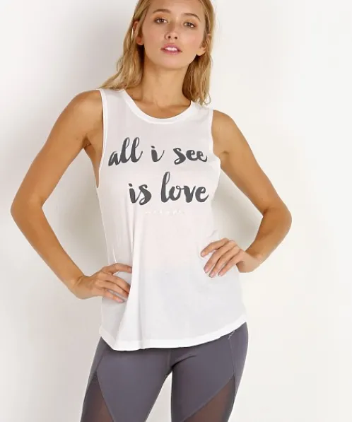 Spiritual Gangster Tops>All I See is Love Muscle Tank
