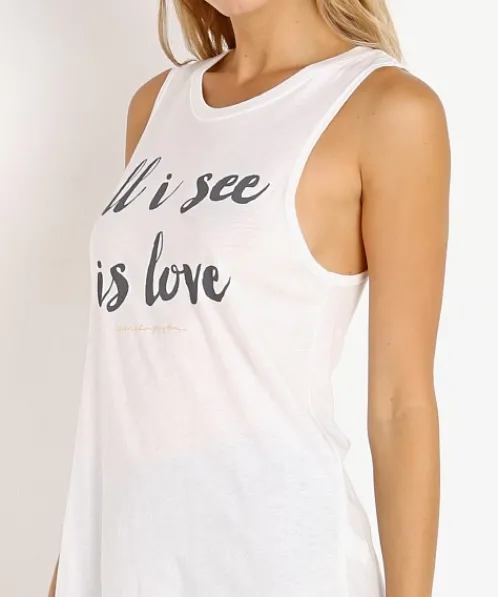 Spiritual Gangster Tops>All I See is Love Muscle Tank
