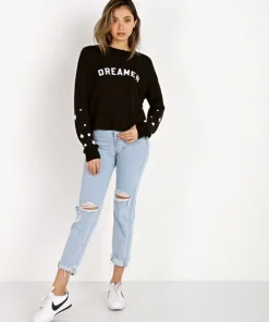 Spiritual Gangster Tops>Dreamer Arch Crop Sweatshirt