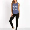 Spiritual Gangster Tops>Live and Love Raglan Muscle Tank Navy