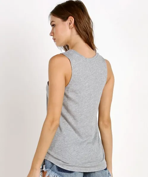 Spiritual Gangster Tops>Mermaid Vibes Muscle Tank Heather Grey