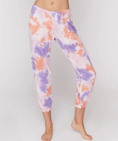 Spiritual Gangster Pants>Perfect Sweatpant Purple Sherbert Tie Dye