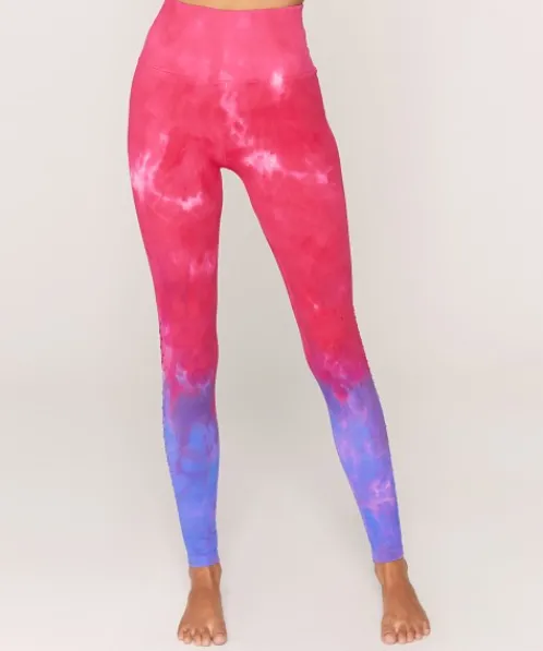 Spiritual Gangster Bottoms>Self Love Legging Watermelon Purple Tie Dye
