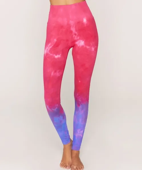 Spiritual Gangster Bottoms>Self Love Legging Watermelon Purple Tie Dye
