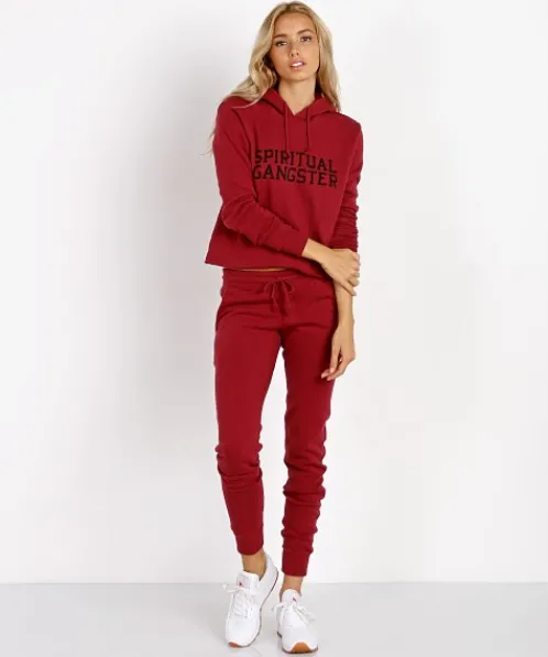 Spiritual Gangster Tops>SG Varsity Cropped Hoodie