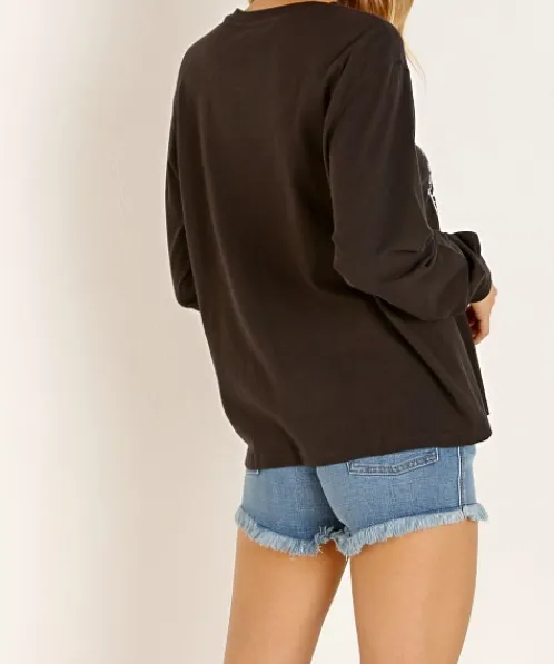 Spiritual Gangster Tops>Soul Brooke Long Sleeve Vintage Black