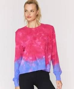 Spiritual Gangster Tops>Supernova Long Sleeve Watermelon Purple Tie D