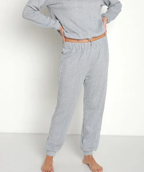 Splendid Pj Sets>Ellie Cable Knit Set Heather Grey