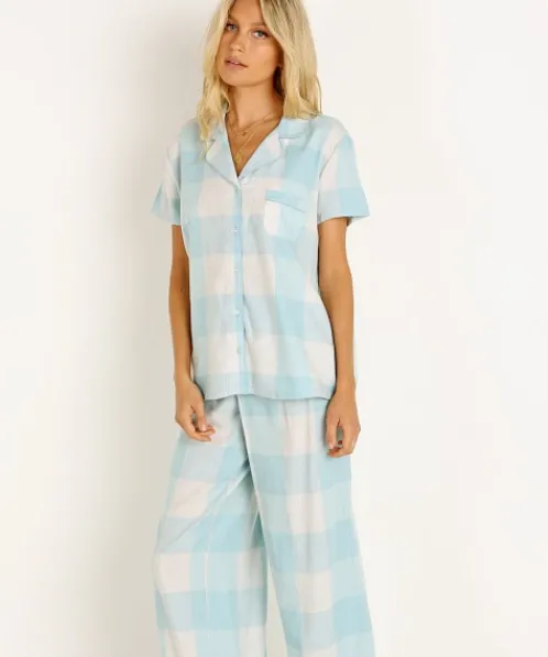 Splendid Pj Sets>Notch Collar PJ Set Sea Angel Buffalo Plaid