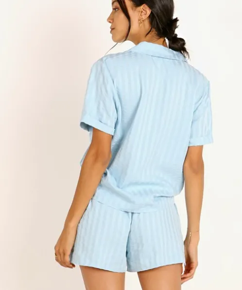 Splendid Pj Sets>Notch Collar PJ Set Sea Angel