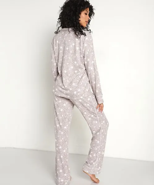 Splendid Pj Sets>Pillowsoft Notch PJ Set Star Swirl