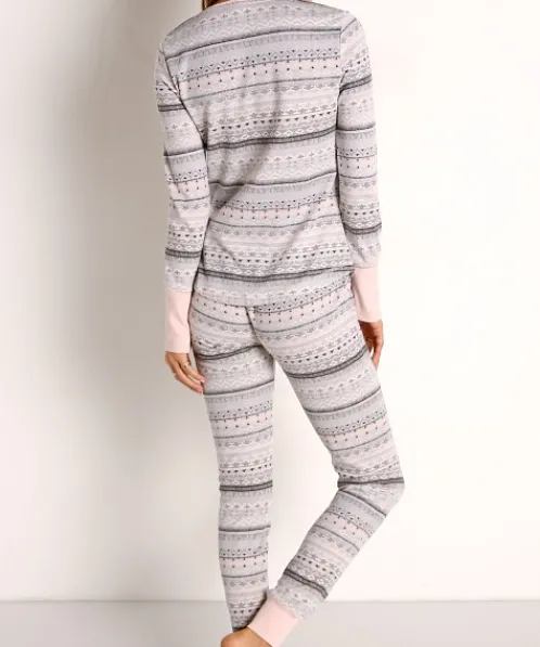 Splendid Pj Sets>Vintage Thermal PJ Set Fireside Fairisle