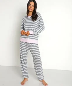 Splendid Pj Sets>Westport Long Sleeve PJ Set Heather Grey