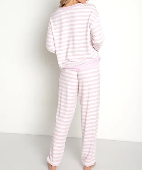 Splendid Pj Sets>Westport Long Sleeve PJ Set Orchid
