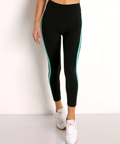SPLITS59 Bottoms>Dora High Waist Airweight 7/8 Legging Black and Menthol