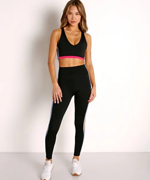SPLITS59 Sports Bras>Gloria Airweight Techflex Sports Bra Black and Jacinthe