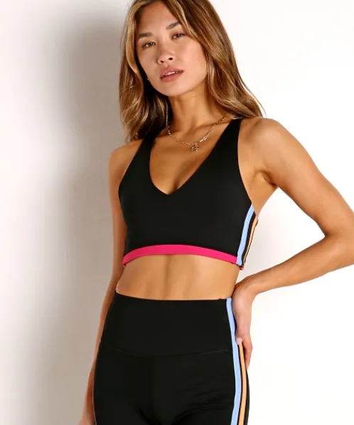 SPLITS59 Sports Bras>Gloria Airweight Techflex Sports Bra Black and Jacinthe