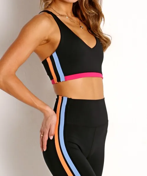 SPLITS59 Sports Bras>Gloria Airweight Techflex Sports Bra Black and Jacinthe