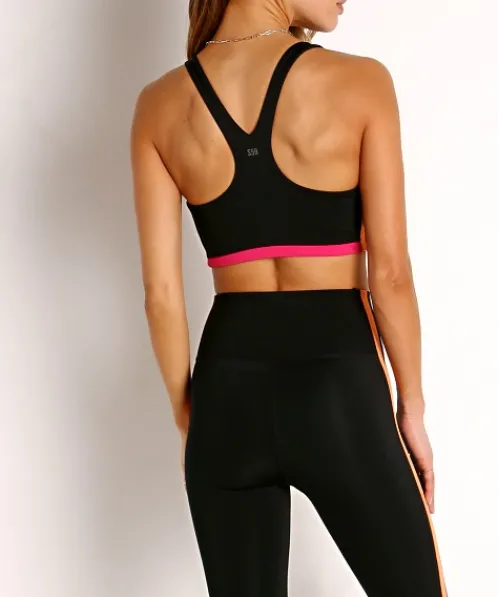 SPLITS59 Sports Bras>Gloria Airweight Techflex Sports Bra Black and Jacinthe