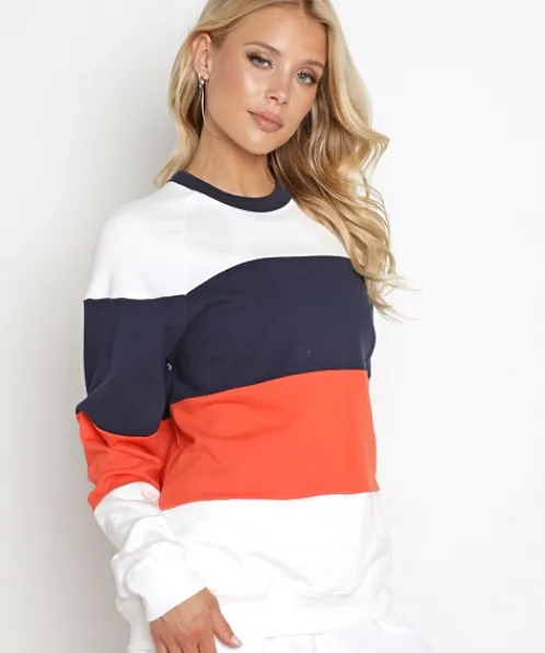 SPLITS59 Knits>Jill French Terry Sweatshirt Indigo Off White Fire