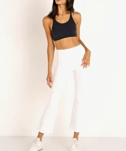 SPLITS59 Bottoms>Raquel High Waist Crop Legging Off White