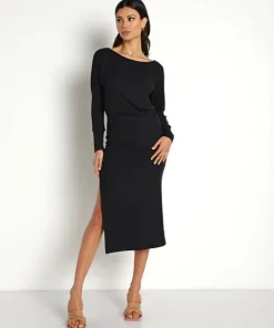 Stillwater Dresses>Did it Again Rib Dress Black