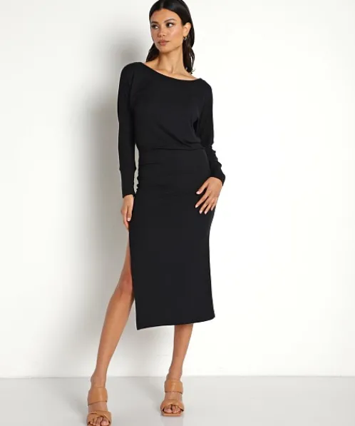 Stillwater Dresses>Did it Again Rib Dress Black