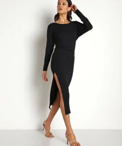 Stillwater Dresses>Did it Again Rib Dress Black