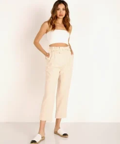 Stillwater Tops>Flirt Rib Crop Tank White