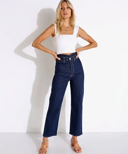 Stillwater Tops>Square Crop Cami White