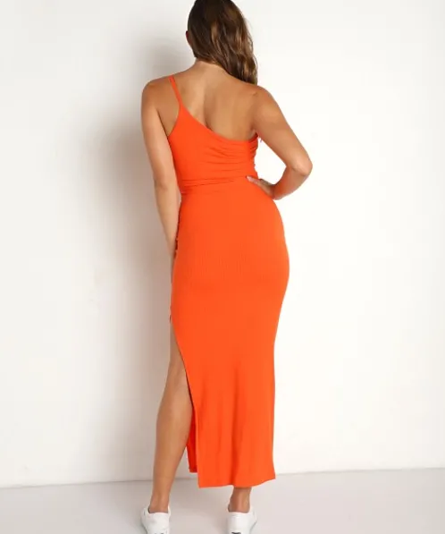 Stillwater Dresses>The Cali Rib Dress Orange