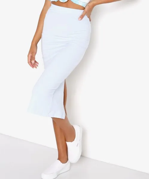 Stillwater Skirts>The Classic Rib Skirt Crystal Blue