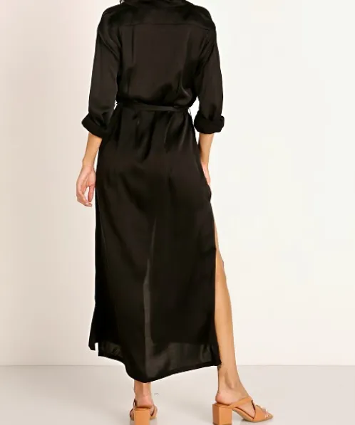 Stillwater Dresses>The Darrian Shirt Dress Black