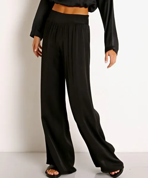 Stillwater Pants>The Sunset Wide Leg Pant Black