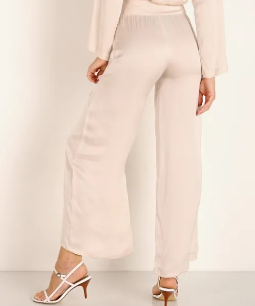 Stillwater Pants>The Sunset Wide Leg Pant Champagne