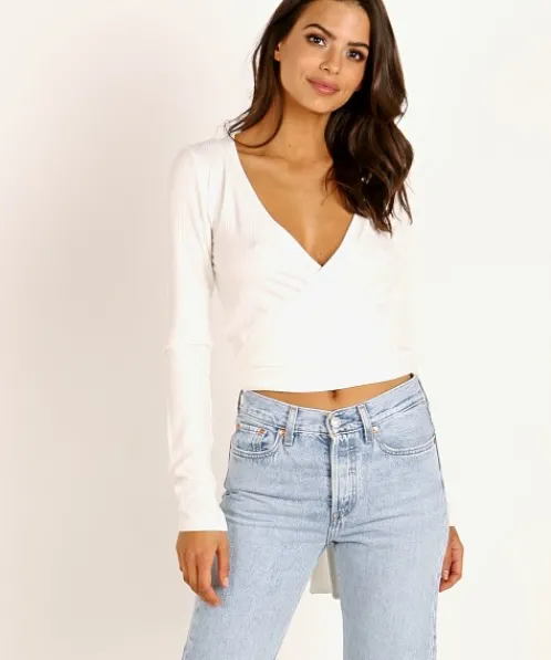 Stillwater Tops>Tiny Dancer Wrap Top White