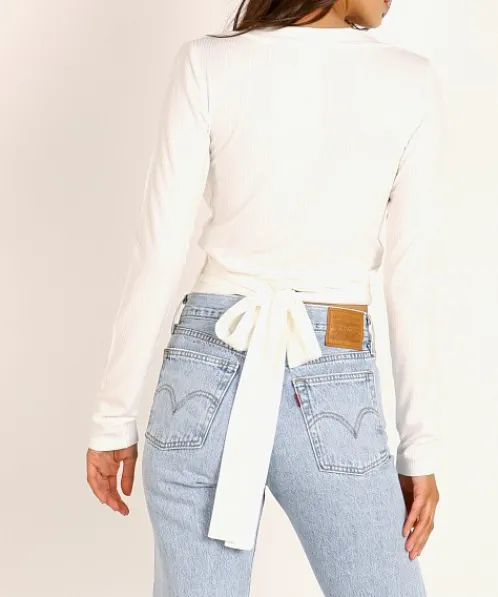 Stillwater Tops>Tiny Dancer Wrap Top White