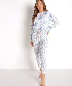 Stripe & Stare Sleep Shirts>Stripe & Stare X Love Shack Fancy Sweatshirt La Vie En Rose