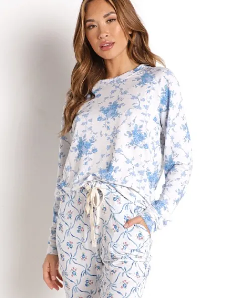 Stripe & Stare Sleep Shirts>Stripe & Stare X Love Shack Fancy Sweatshirt La Vie En Rose