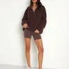 STYLERUNNER Jackets | Jackets>Terra Sherpa Quarter Zip Sepia