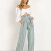 Suboo Pants>Horizon Wide Leg Pant Green/White