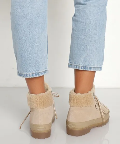Superga Sneakers>2341 Alpina Suede Shearling Collar Beige