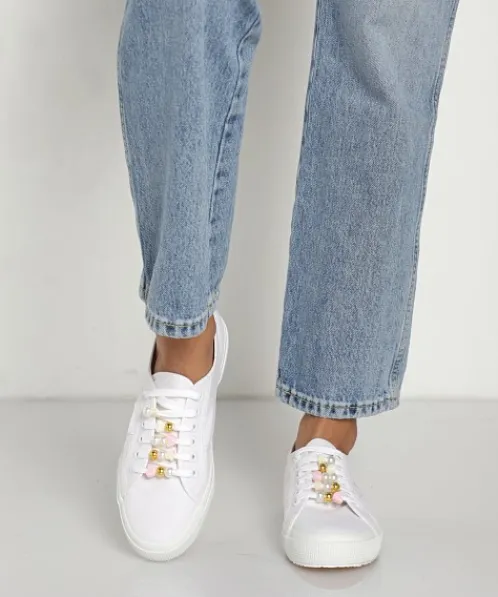 Superga Sneakers>2750 Beads Classic Sneaker White with Beads