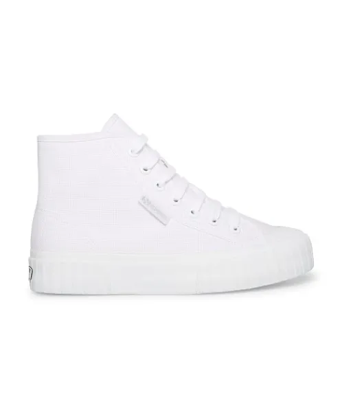 Superga Sneakers>2696 Stripe Hi Top Sneaker White